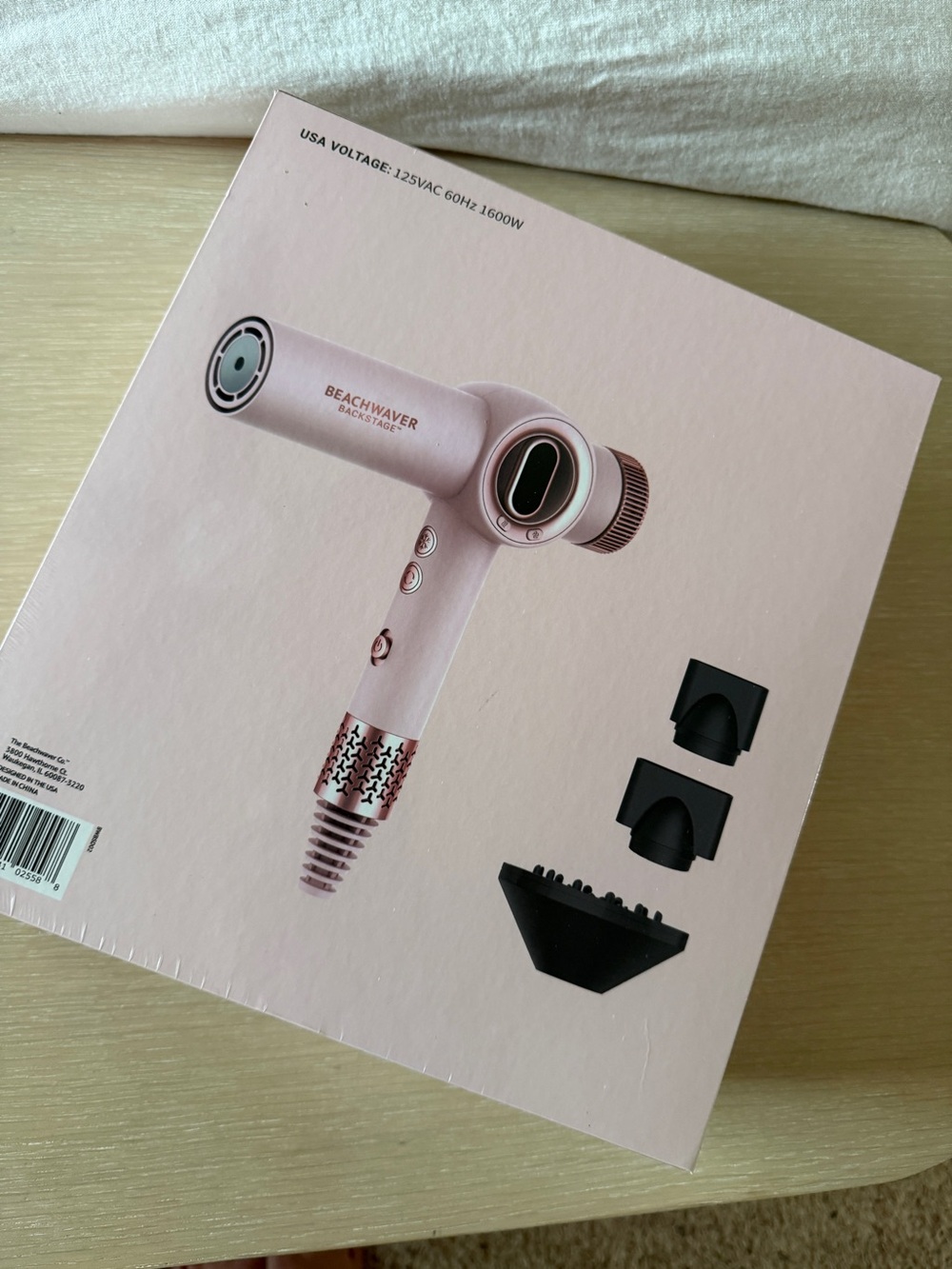 The Beachwaver Co. Backstage Pink Hair Dryer with Attachments